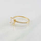 Anillo Solitario Moisanita 1 qts 16 pts 2.1g / T6 3/4 Oro Amarillo 18K