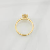 Anillo Solitario Moisanita 1 qts 16 pts 2.1g / T6 3/4 Oro Amarillo 18K