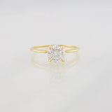Anillo Cuatro Garras Moisanita 75 pts 1.45g / T5 1/2 Oro Amarillo 18K