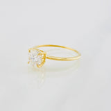 Anillo Cuatro Garras Moisanita 75 pts 1.45g / T5 1/2 Oro Amarillo 18K