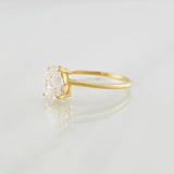 Anillo Gota Moisanita 75 pts 1.7g / T6 3/4 Oro Amarillo 18K