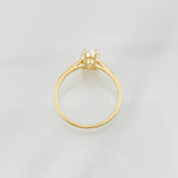Anillo Gota Moisanita 75 pts 1.7g / T6 3/4 Oro Amarillo 18K