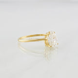Anillo Gota Moisanita 75 pts 1.7g / T6 3/4 Oro Amarillo 18K