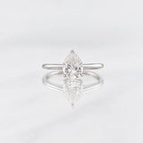 Anillo Gota Moisanita 1 qts 1.8g / T7 1/2 Oro Blanco 18K