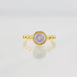 Anillo Solitario Circulo Moisanita 75 pts 2.5g / T6 1/2 Oro Amarillo 18K