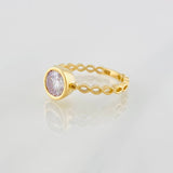 Anillo Solitario Circulo Moisanita 75 pts 2.5g / T6 1/2 Oro Amarillo 18K