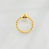 Anillo Solitario Circulo Moisanita 75 pts 2.5g / T6 1/2 Oro Amarillo 18K