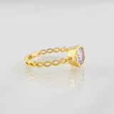 Anillo Solitario Circulo Moisanita 75 pts 2.5g / T6 1/2 Oro Amarillo 18K