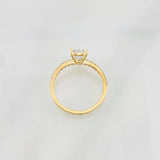 Anillo Solitario Corazón Moisanitas 2.1 qts 1.85g / T7 Oro Amarillo 18K