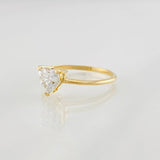 Anillo Solitario Corazón Moisanita 50pts 1.7g / T7 1/4 Oro Amarillo 18K