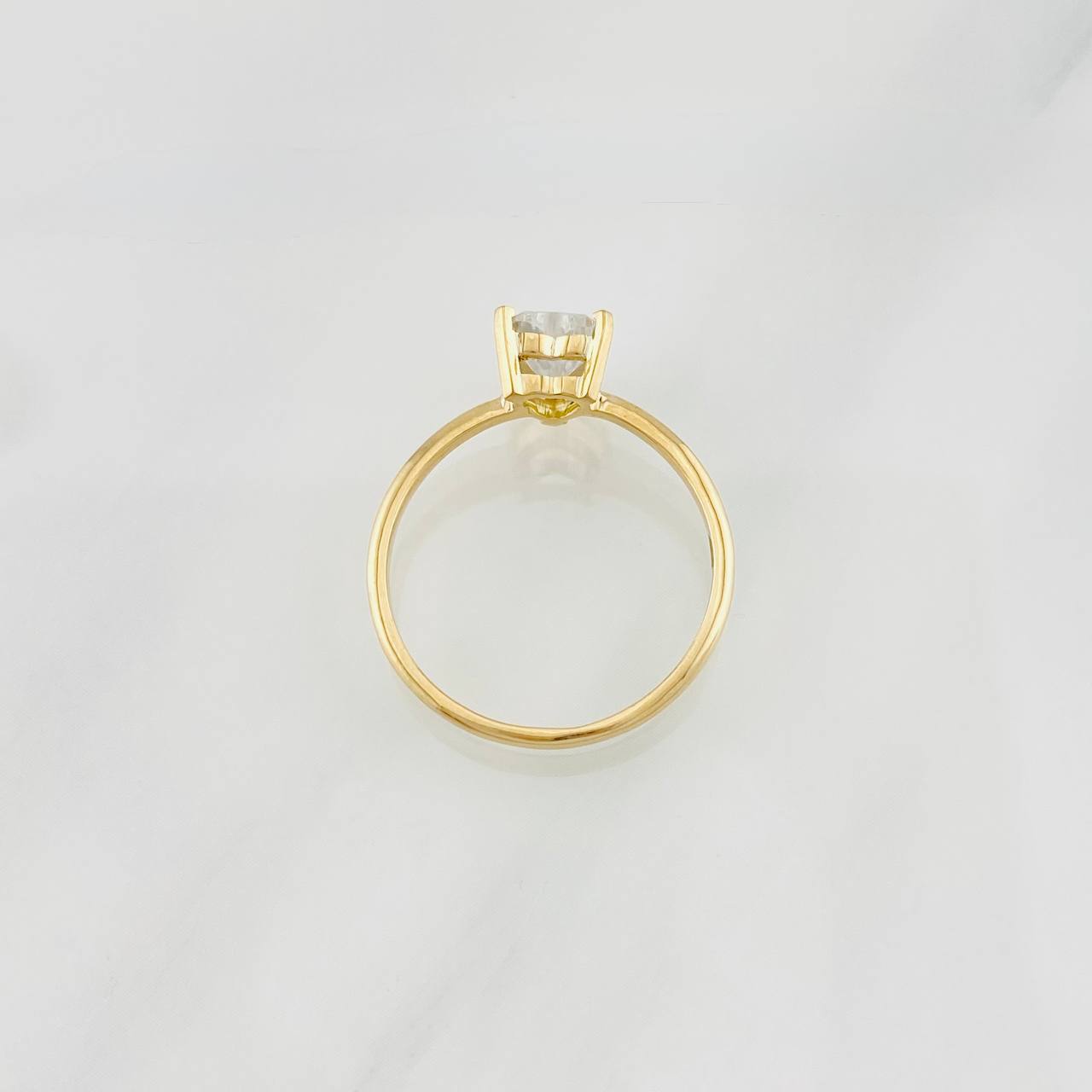 Anillo Solitario Corazón Moisanita 50pts 1.7g / T7 1/4 Oro Amarillo 18K