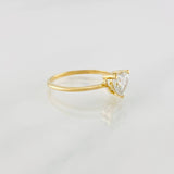 Anillo Solitario Corazón Moisanita 50pts 1.7g / T7 1/4 Oro Amarillo 18K