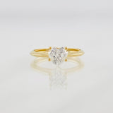 Anillo Solitario Corazón Moisanita 50 pts 1.6g / T6 Oro Amarillo 18K