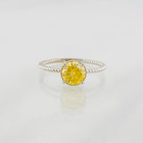 Anillo Solitario Circulo Moisanita 1 qts 1.9g / T7 Oro Amarillo 18K