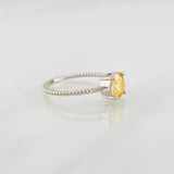 Anillo Solitario Circulo Moisanita 1 qts 1.9g / T7 Oro Amarillo 18K