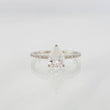 Anillo Solitario Gota Moisanitas 2.35 Qts 1.8g / T6 3/4 Oro Blanco 18K