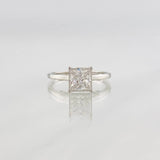 Anillo Solitario Cuadrado Moisanita 75 pts 2.5g / T6 3/4 Oro Blanco 18K
