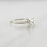 Anillo Solitario Cuadrado Moisanita 75 pts 2.5g / T6 3/4 Oro Blanco 18K