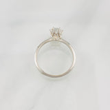 Anillo Solitario Moisanita 75 pts 1.8g / T6 3/4 Oro Blanco 18K