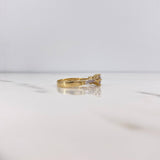 Anillo Solitario 3.35gr / T6 3/4 / Circones Blancos Dos Oros Amarillo Blanco 18K &