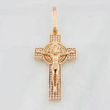 Dije Cruz Cristo San Benito 7.2g / 4.8cm Oro Rosa 18K