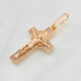 Dije Cruz Cristo San Benito 7.2g / 4.8cm Oro Rosa 18K