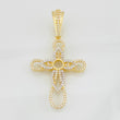 Dije Cruz Flor 5.05g / 5cm Dos Oros Amarillo Blanco 18K