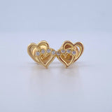 Topos Silueta Corazon Doble 0.85gr / Oro 18K $