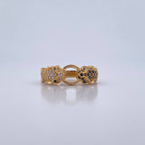 Anillo Panteras 3.8gr / T7 3/4 / Circones Negros Blancos Oro Amarillo 18K &
