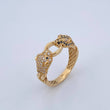 Anillo Panteras 3.8gr / T7 3/4 / Circones Negros Blancos Oro Amarillo 18K &