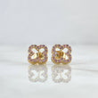 Topos Trebol 1.95gr / 9mm Circones Rosas Oro Amarillo 18K