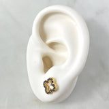 Topos Trebol 1.95gr / 9mm Circones Negros Oro Amarillo 18K