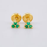 Topos Flor Trillum Esmeraldas 7Pts 0.9 g / 3.85 mm Oro Amarillo 18K