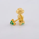 Topos Flor Trillum Esmeraldas 7Pts 0.9 g / 3.85 mm Oro Amarillo 18K