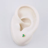 Topos Flor Trillum Esmeraldas 7Pts 0.9 g / 3.85 mm Oro Amarillo 18K