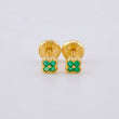 Topos Trebol Esmeraldas 6Pts 0.8 g / 4.25 mm Oro Amarillo 18K