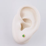 Topos Trebol Esmeraldas 6Pts 0.8 g / 4.25 mm Oro Amarillo 18K