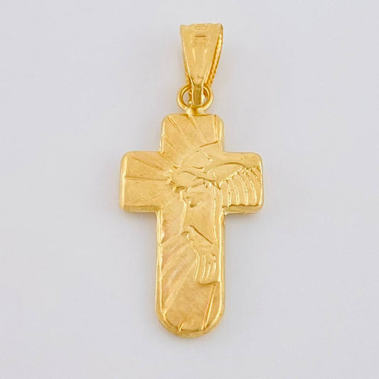 Dije Cruz Rostro Cristo 0.8 g / 2.8 cm Oro Amarillo 18K