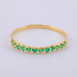 Anillo Carril Esmerladas 30Pts 0.85 g / T6 1/4 Oro Amarillo 18K