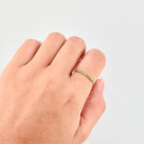 Anillo Carril Esmeraldas 30Pts 0.85 g / T6 3/4 Oro Amarillo 18K