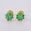 Topos Floreados Esmeraldas 60Pts 1.85 g / 8 mm Oro Amarillo 18K