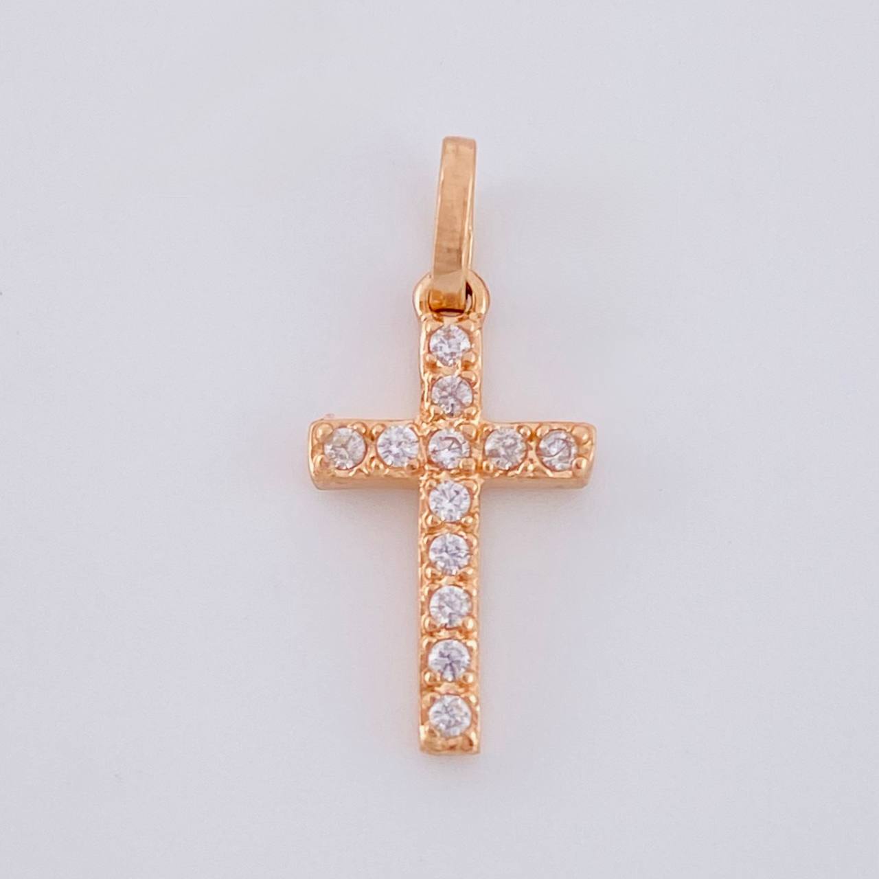 Dije Cruz Tupida 0.85 g / 2 cm Oro Rosa 18K