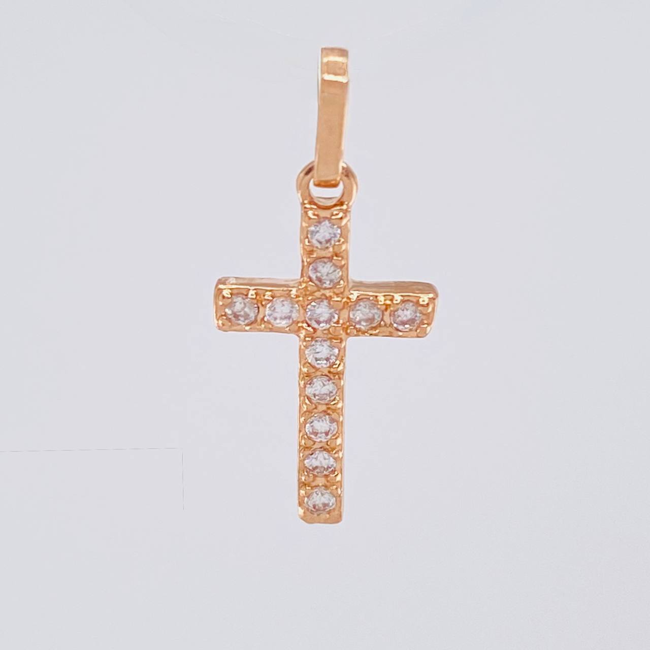 Dije Cruz Tupida 0.8 g / 1.9 cm Oro Rosa 18K
