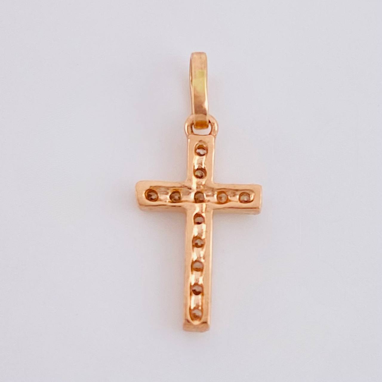 Dije Cruz Tupida 0.85 g / 2 cm Oro Rosa 18K