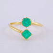 Anillo Tu Y Yo Esmeraldas 80Pts 1.9 g / T6 1/2 Oro Amarillo 18K