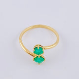 Anillo Tu Y Yo Esmeraldas 80Pts 1.9 g / T6 1/2 Oro Amarillo 18K
