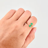 Anillo Tu Y Yo Esmeraldas 80Pts 1.9 g / T6 1/2 Oro Amarillo 18K