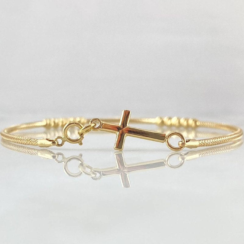 Pulso Cruz Reticulado 2.05gr / 19cm / +4 Oro 18K