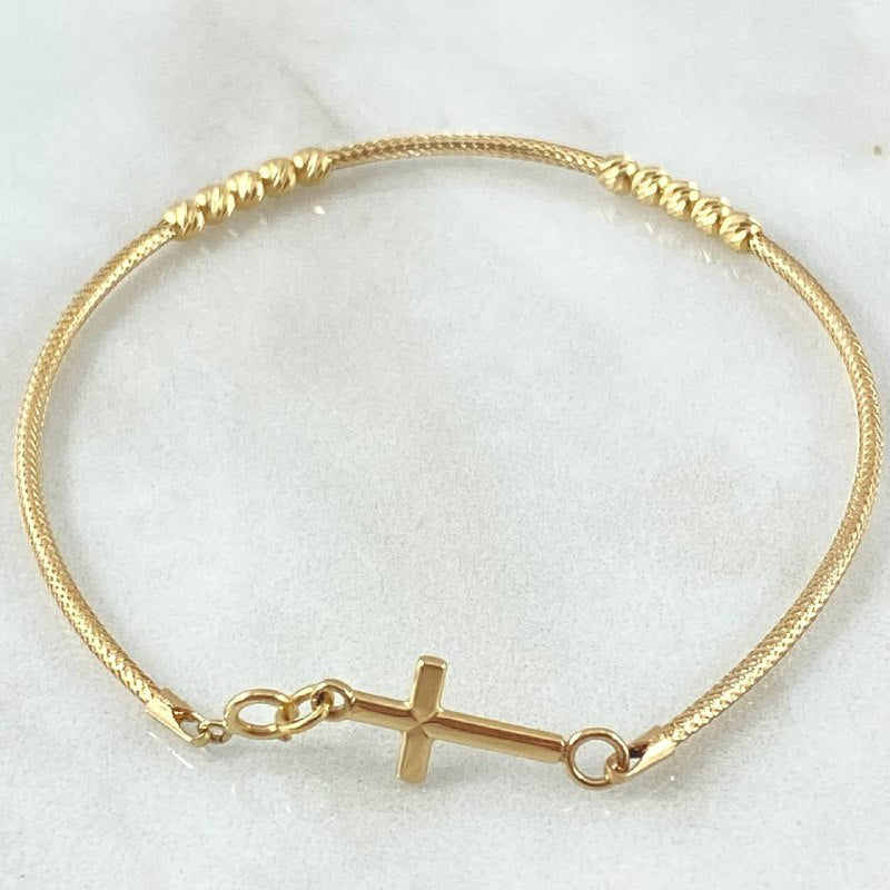 Pulso Cruz Reticulado 2.05gr / 18.5cm / +4 Oro 18K