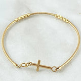 Pulso Cruz Reticulado 2.05gr / 19cm / +4 Oro 18K